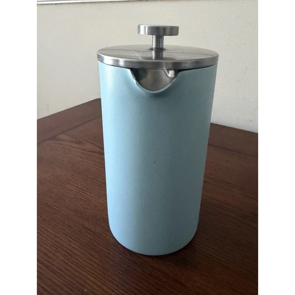 MIRA 34oz French Press Coffee Maker, Double Wall Insulated Stainless Steel, Blue